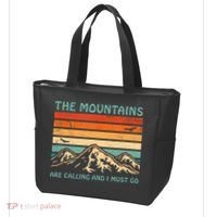 Mountains Are Calling And I Must Go Retro Funny Travelling Funny Gift Tote Bag thumb 3