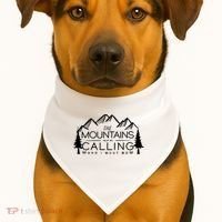 Mountains Are Calling And I Must Go Nature Lover USA-Made Doggie Bandana thumb 1