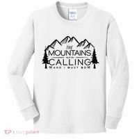 Mountains Are Calling And I Must Go Nature Lover Kids Long Sleeve Shirt thumb 0