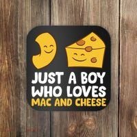 Macaroni And Cheese Just A Boy Who Loves Mac And Cheese Funny Gift Coaster thumb 0