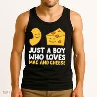 Macaroni And Cheese Just A Boy Who Loves Mac And Cheese Funny Gift Tank Top thumb 3