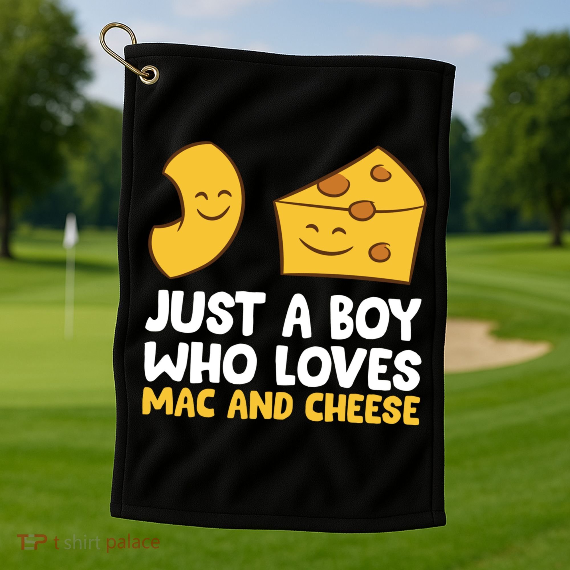 Macaroni And Cheese Just A Boy Who Loves Mac And Cheese Funny Gift Golf Towel