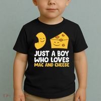 Macaroni And Cheese Just A Boy Who Loves Mac And Cheese Funny Gift Toddler T-Shirt thumb 2