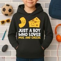 Macaroni And Cheese Just A Boy Who Loves Mac And Cheese Funny Gift Kids Hoodie thumb 2