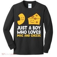 Macaroni And Cheese Just A Boy Who Loves Mac And Cheese Funny Gift Kids Long Sleeve Shirt thumb 0