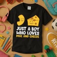 Macaroni And Cheese Just A Boy Who Loves Mac And Cheese Funny Gift Kids T-Shirt thumb 3