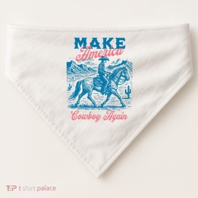 Make America Cowboy Again Western Rodeo USA-Made Doggie Bandana