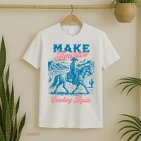 Make America Cowboy Again Western Rodeo T-Shirt thumb 2