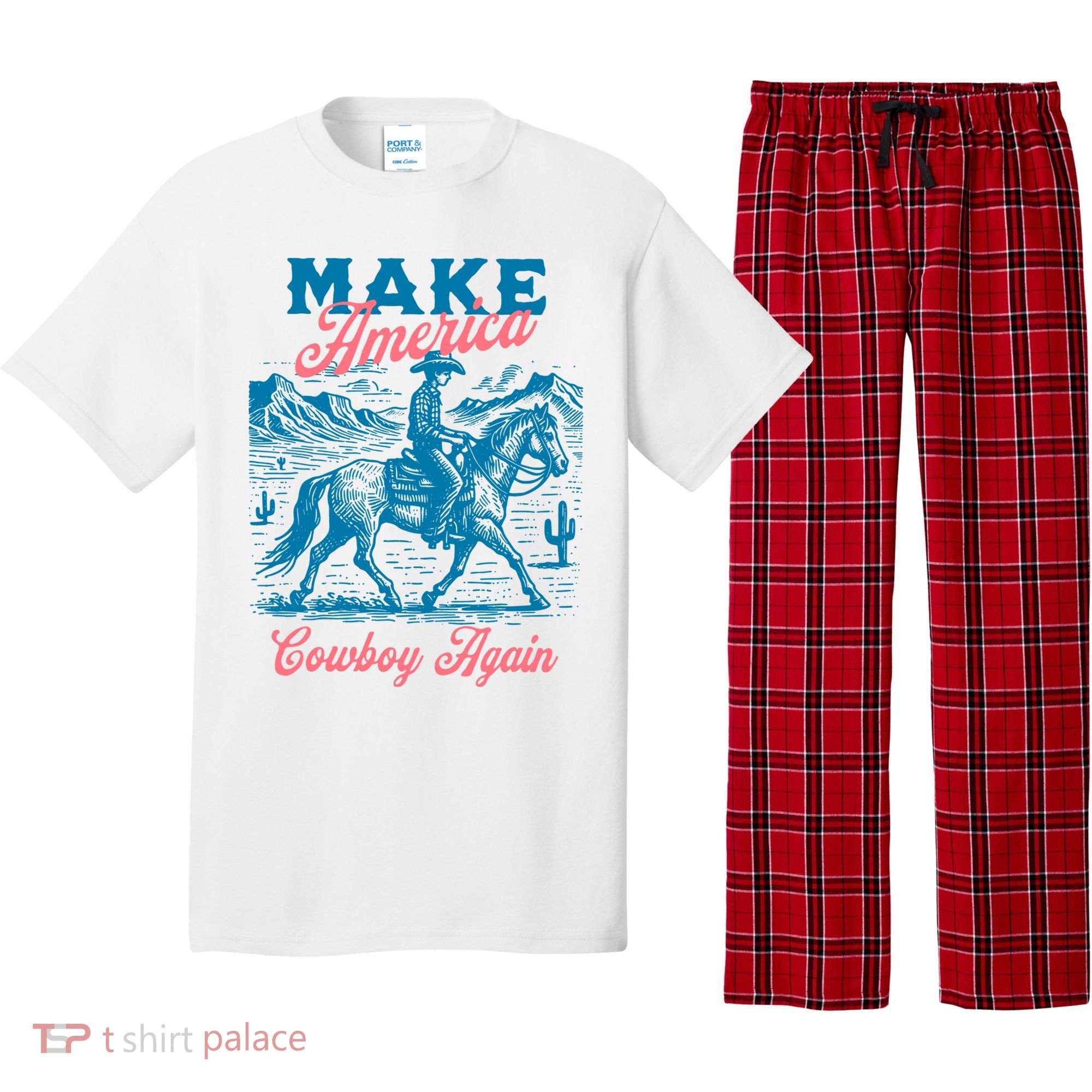Make America Cowboy Again Western Rodeo Pajama Set