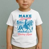 Make America Cowboy Again Western Rodeo Toddler T-Shirt thumb 2