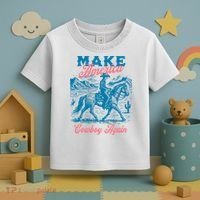 Make America Cowboy Again Western Rodeo Toddler T-Shirt thumb 3