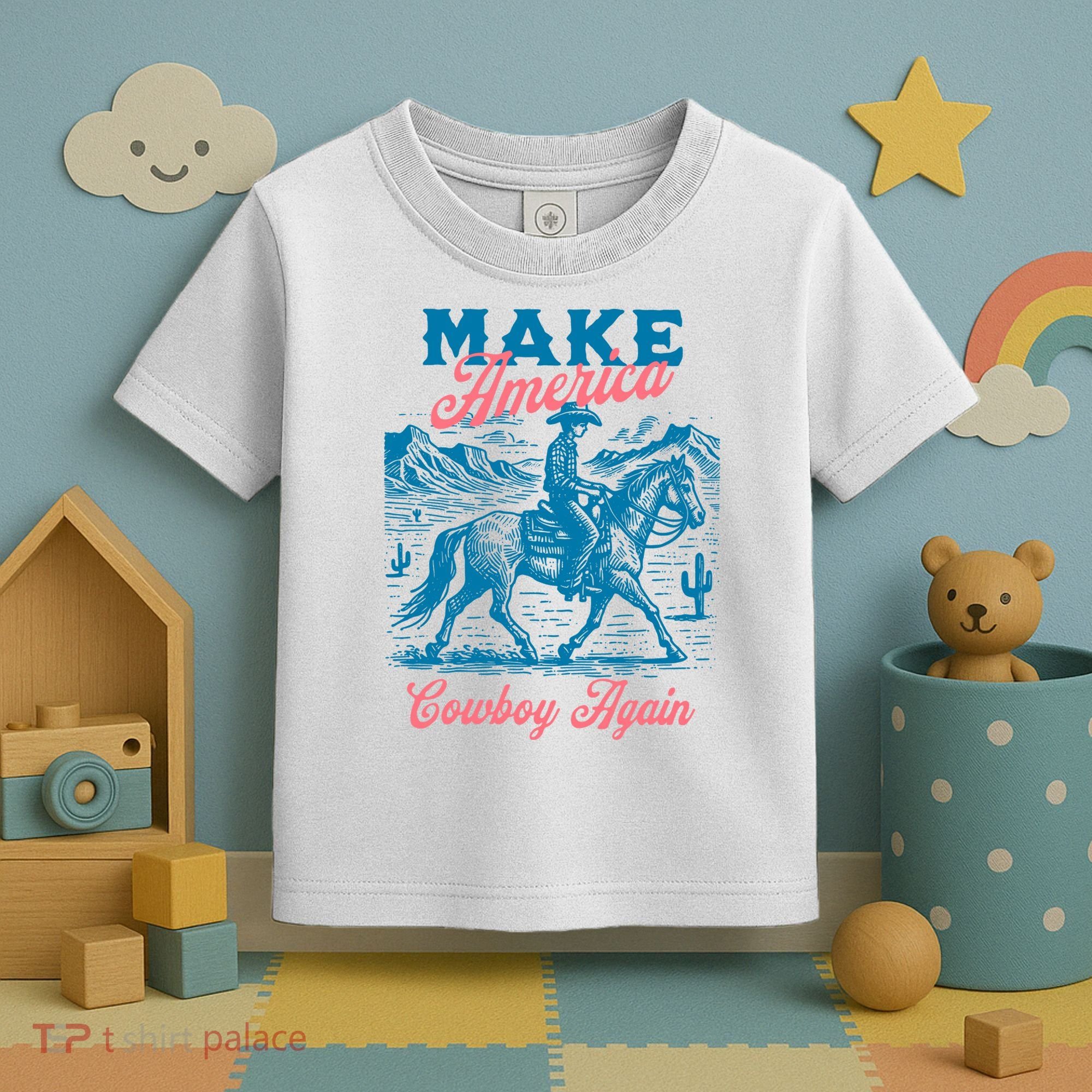 Make America Cowboy Again Western Rodeo Toddler T-Shirt