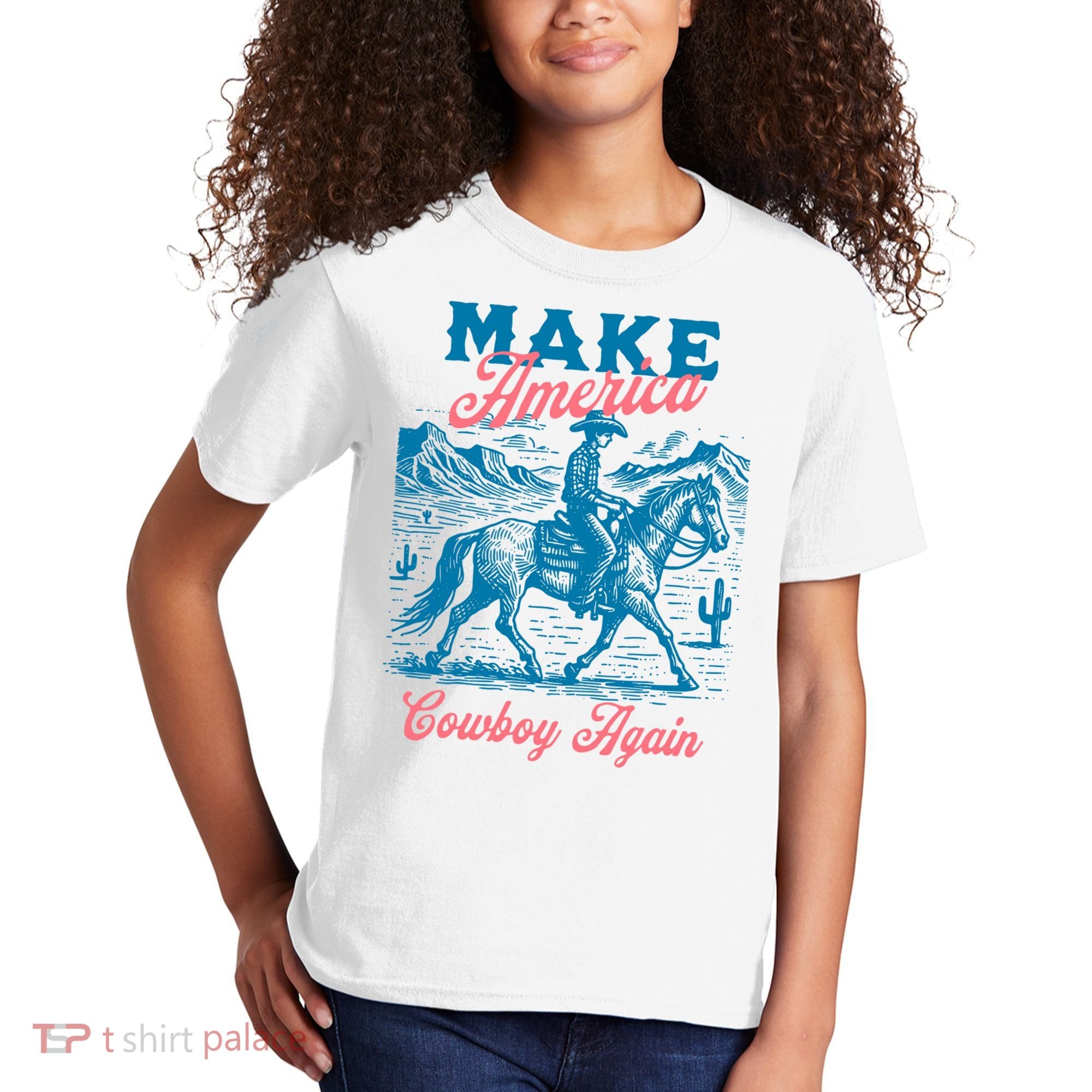 Make America Cowboy Again Western Rodeo Kids T-Shirt