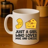 Macaroni And Cheese Just A Girl Who Loves Mac And Cheese Coffee Mug thumb 4