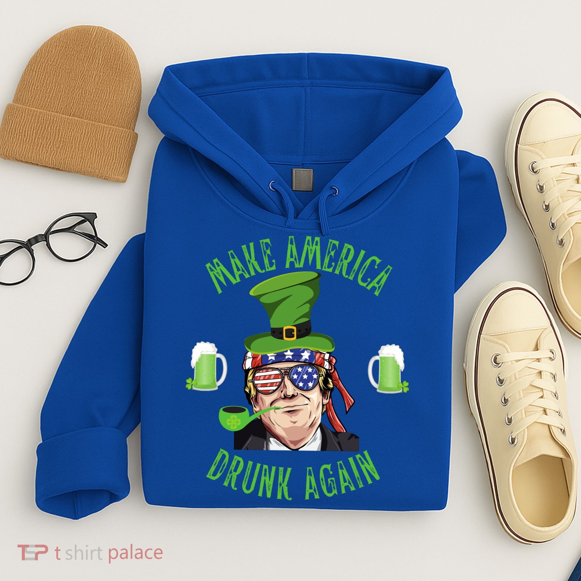 Make America Drunk Again Funny Trump St Patricks Paddys Day Gift Hoodie