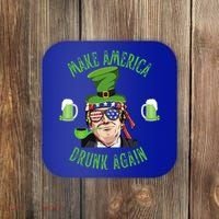 Make America Drunk Again Funny Trump St Patricks Paddys Day Gift Coaster thumb 0
