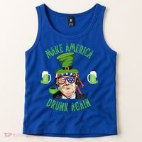 Make America Drunk Again Funny Trump St Patricks Paddys Day Gift Tank Top thumb 2