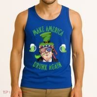 Make America Drunk Again Funny Trump St Patricks Paddys Day Gift Tank Top thumb 3
