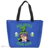 Make America Drunk Again Funny Trump St Patricks Paddys Day Gift Tote Bag thumb 0