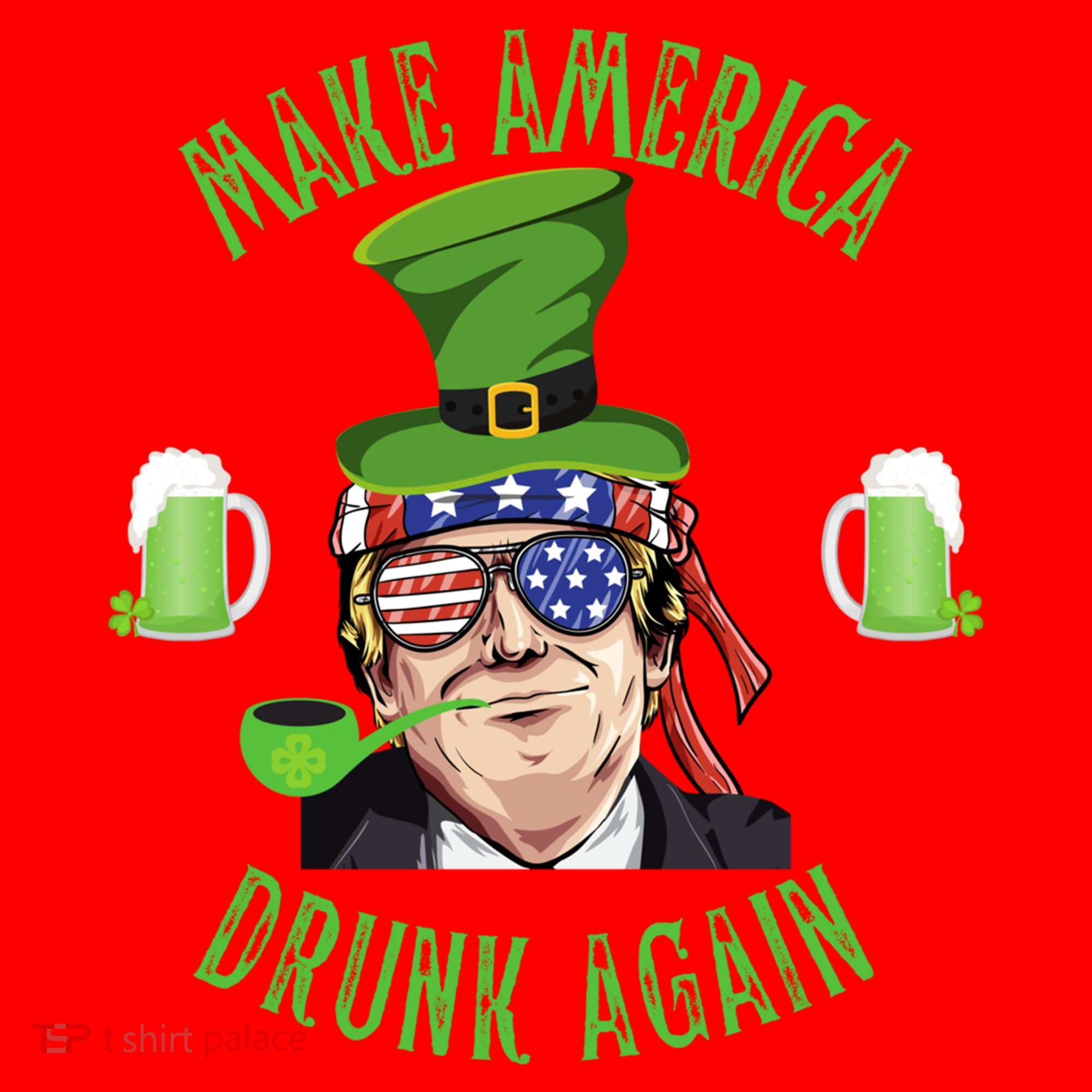 Make America Drunk Again Funny Trump St Patricks Paddys Day Gift Santa Hat