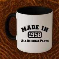 Made In 1958 All Original Parts Coffee Mug thumb 2
