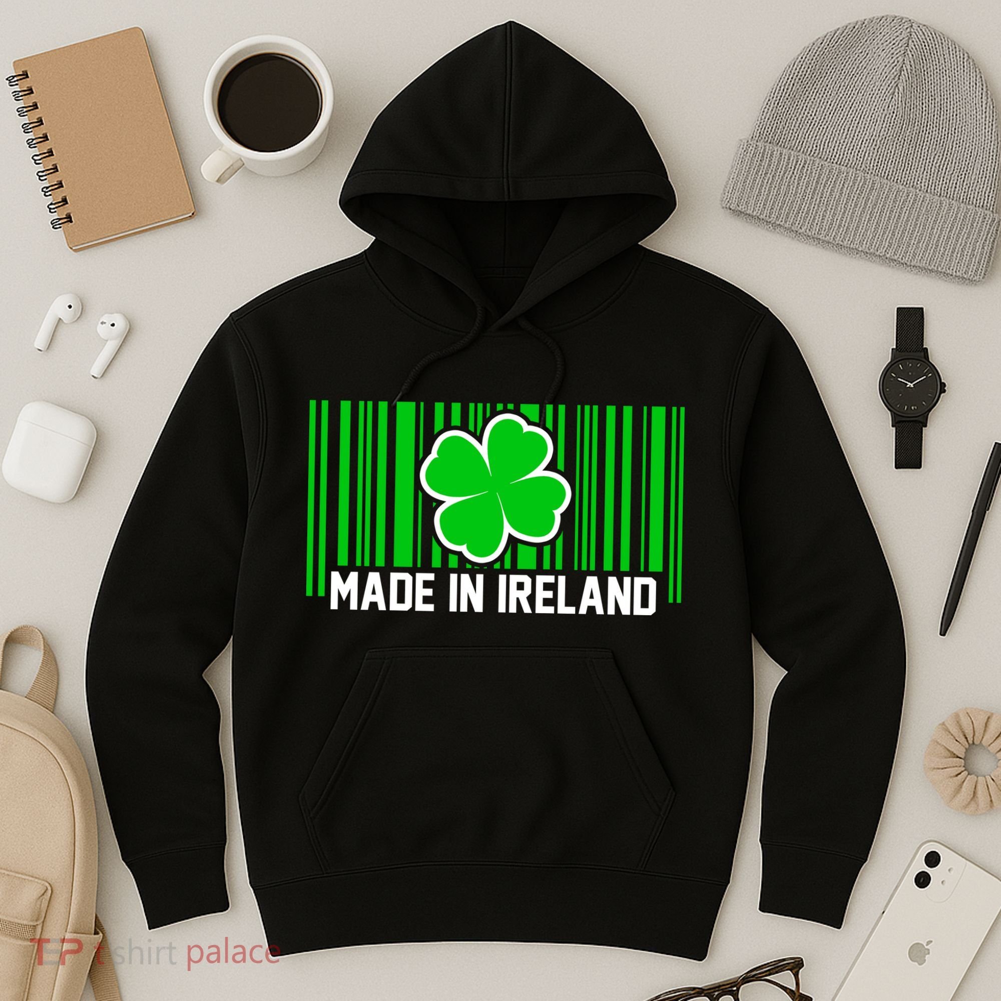 Made In Ireland -Irish Distressed Logo Hoodie
