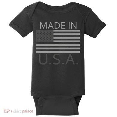 Made In USA Gray Style Baby Bodysuit