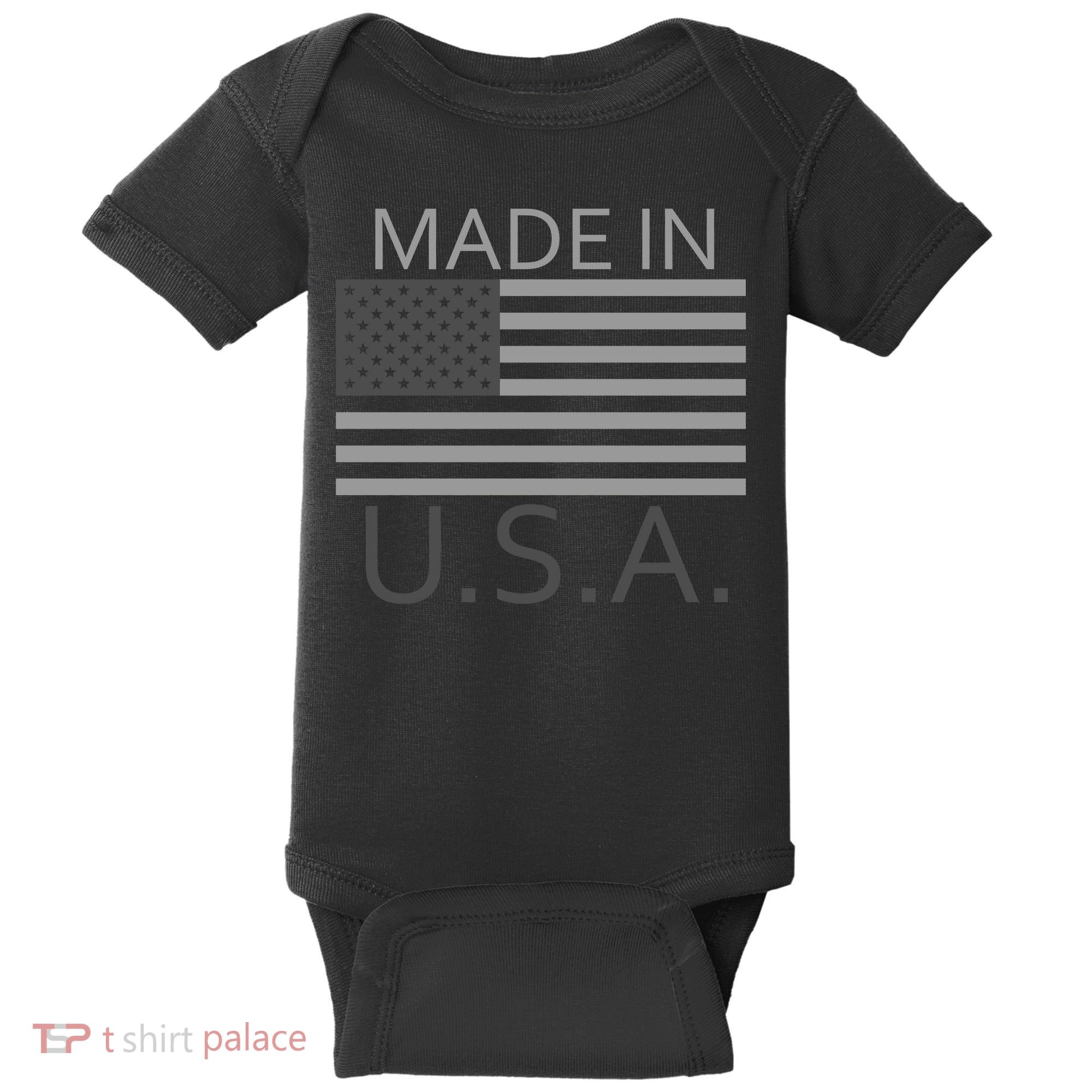 Made In USA Gray Style Baby Bodysuit