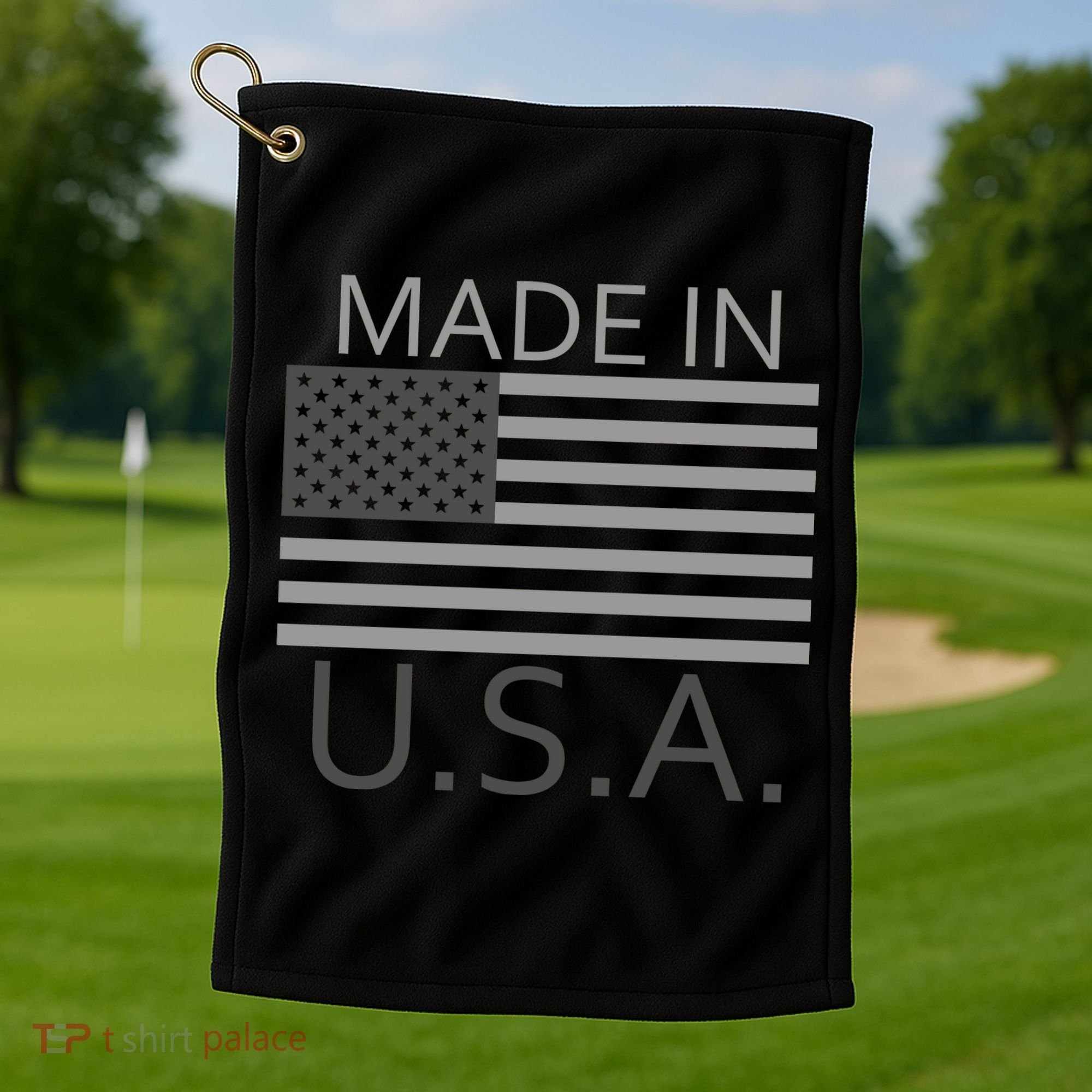 Made In USA Gray Style Golf Towel