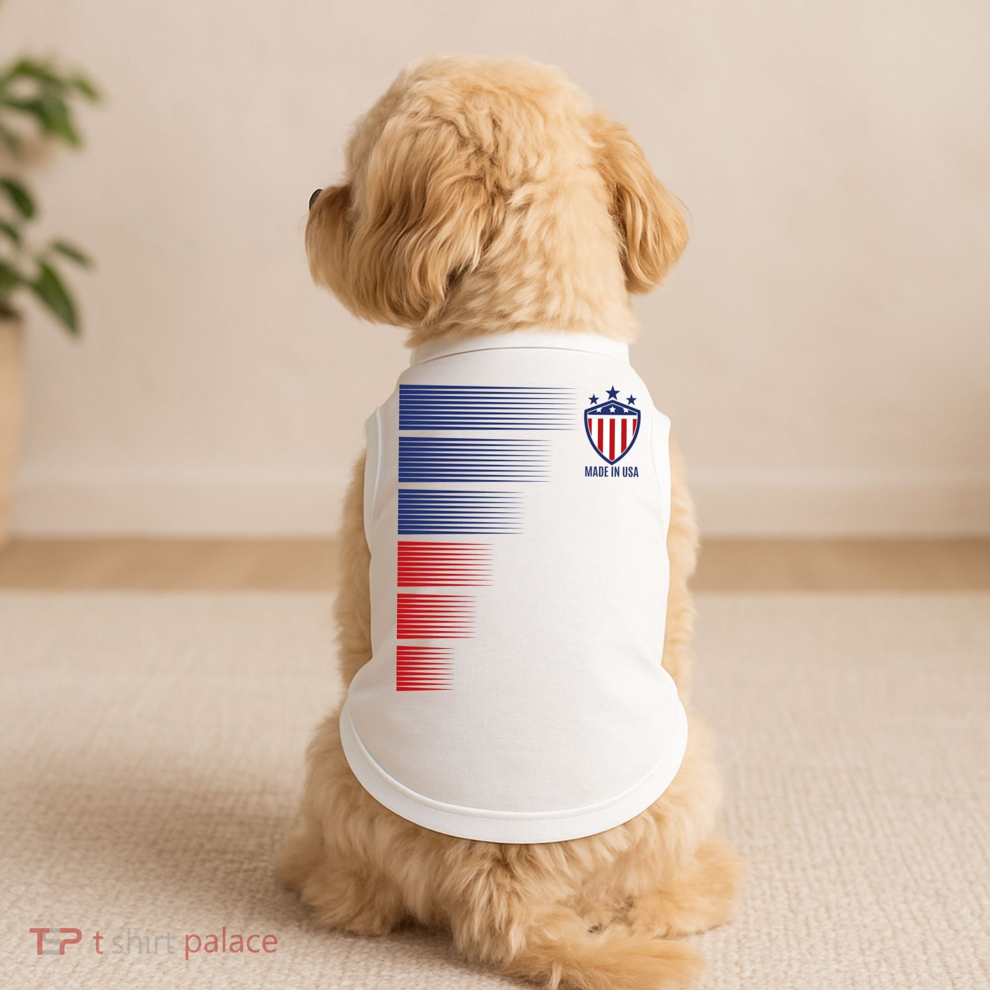 Made In USA Soccer Team Flag Doggie Tank