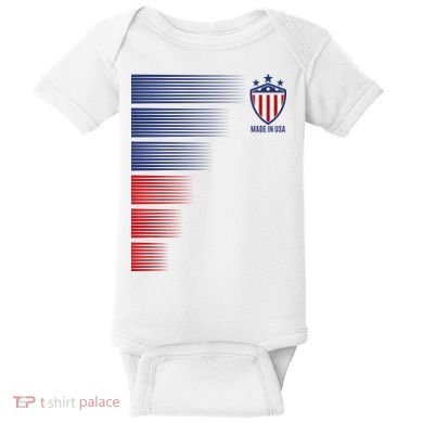 Made In USA Soccer Team Flag Baby Bodysuit