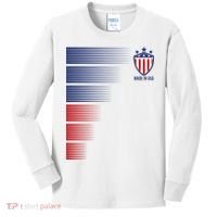 Made In USA Soccer Team Flag Kids Long Sleeve Shirt thumb 0