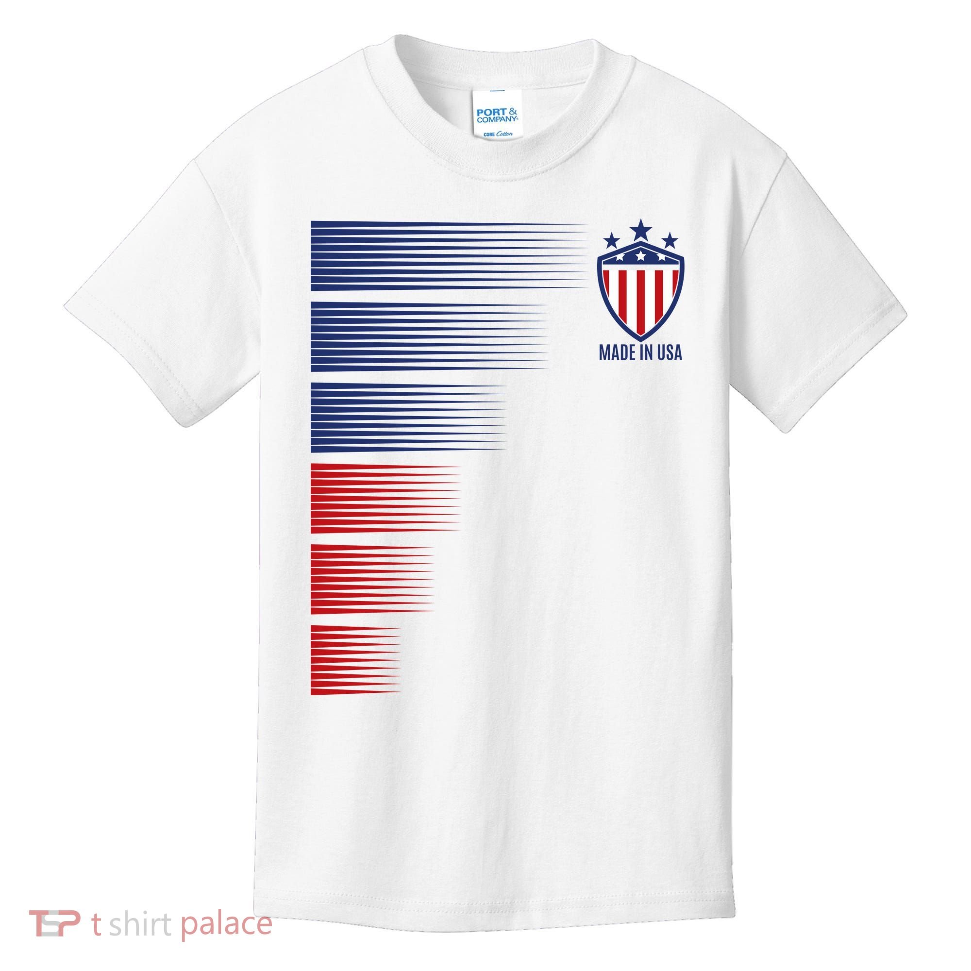 Made In USA Soccer Team Flag Kids T-Shirt