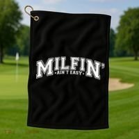 Milfin AinT Easy Funny Retro Hot Mom Saying MotherS Day Funny Gift Golf Towel thumb 1