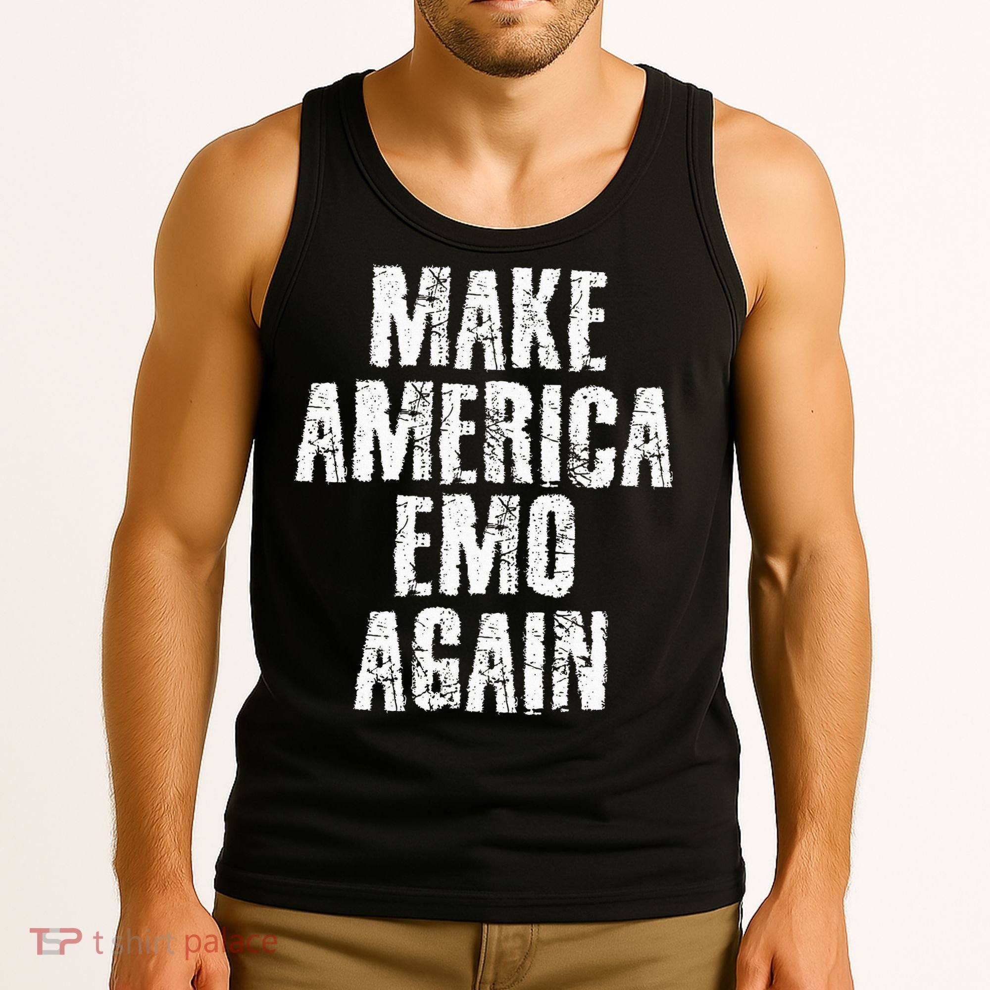 Make America Emo Again Funny Goth Us Tank Top