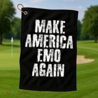Make America Emo Again Funny Goth Us Golf Towel thumb 1