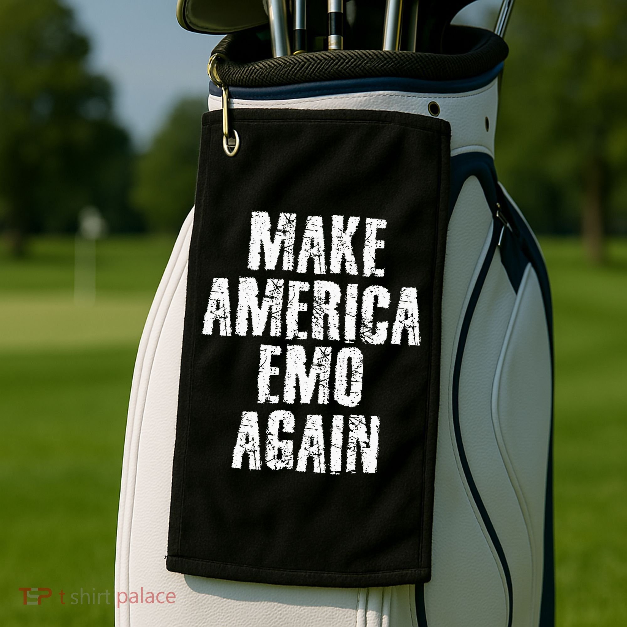 Make America Emo Again Funny Goth Us Golf Towel