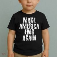 Make America Emo Again Funny Goth Us Toddler T-Shirt thumb 2