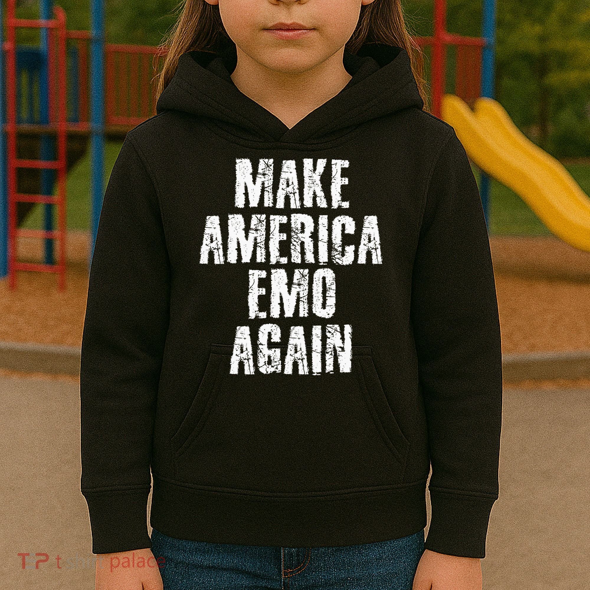 Make America Emo Again Funny Goth Us Kids Hoodie