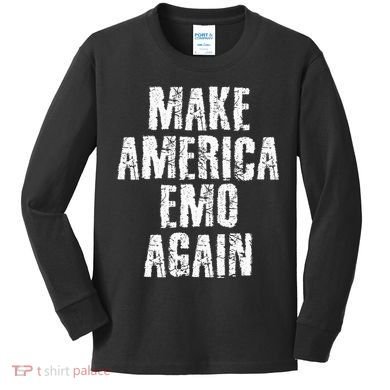 Make America Emo Again Funny Goth Us Kids Long Sleeve Shirt