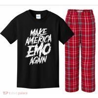 Make America Emo Again Emo Culture Kids Plaid Pajama Set thumb 0