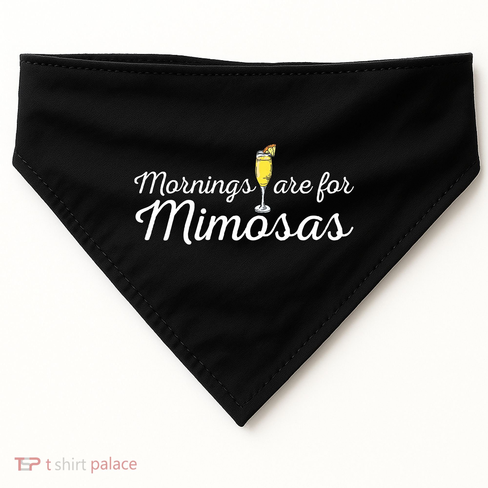 Mornings Are For Mimosas Brunch Breakfast Outfit USA-Made Doggie Bandana