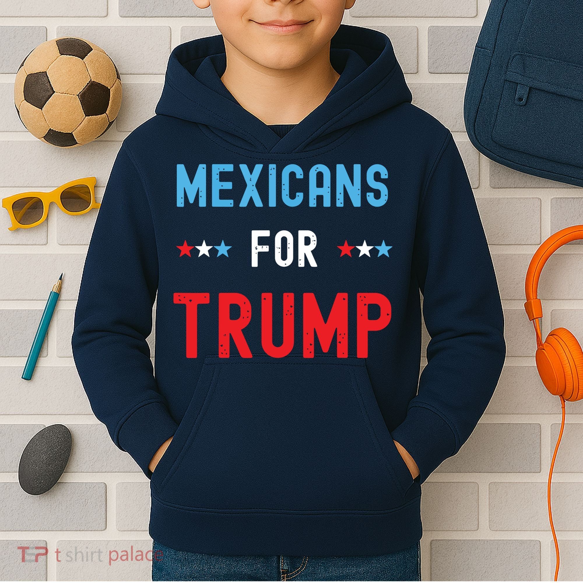 Mexican Americans For Trump Hispanic Vote Republican Gift Kids Hoodie