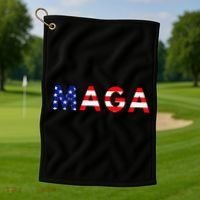 Maga American Flag Golf Towel thumb 1