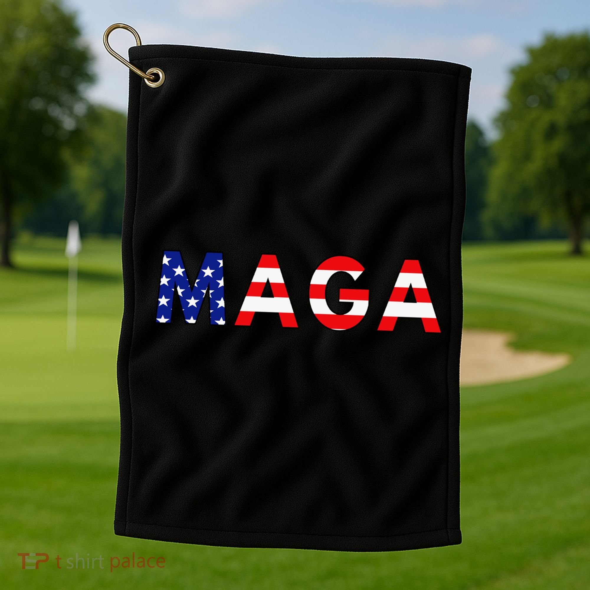 Maga American Flag Golf Towel