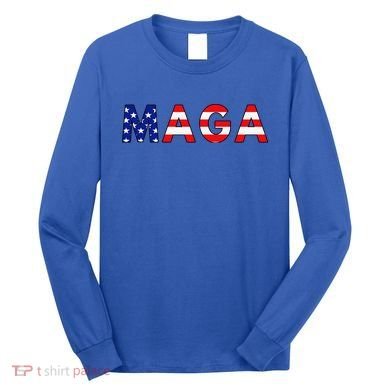 Maga American Flag Long Sleeve Shirt