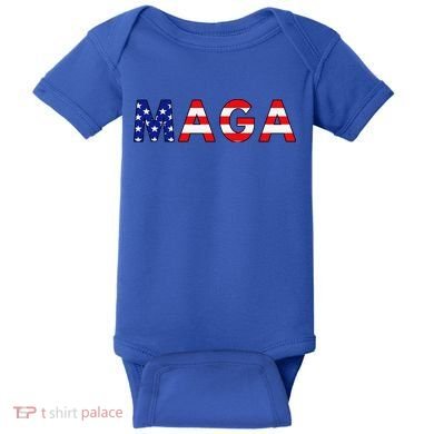 Maga American Flag Baby Bodysuit
