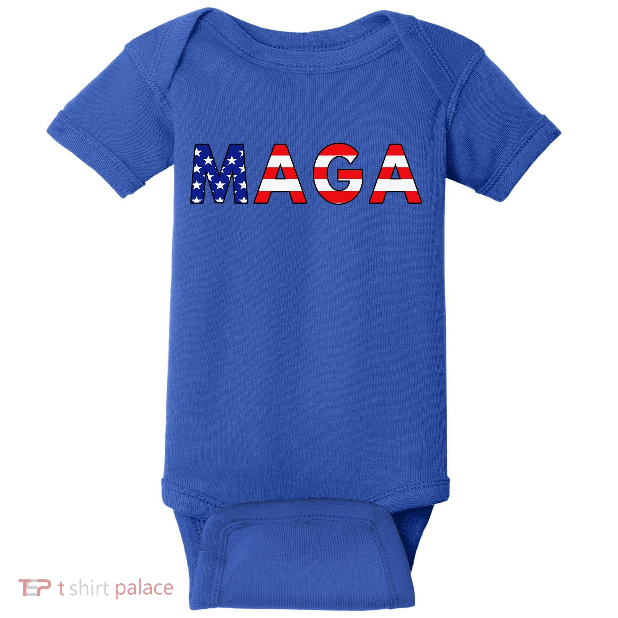 Maga American Flag Baby Bodysuit