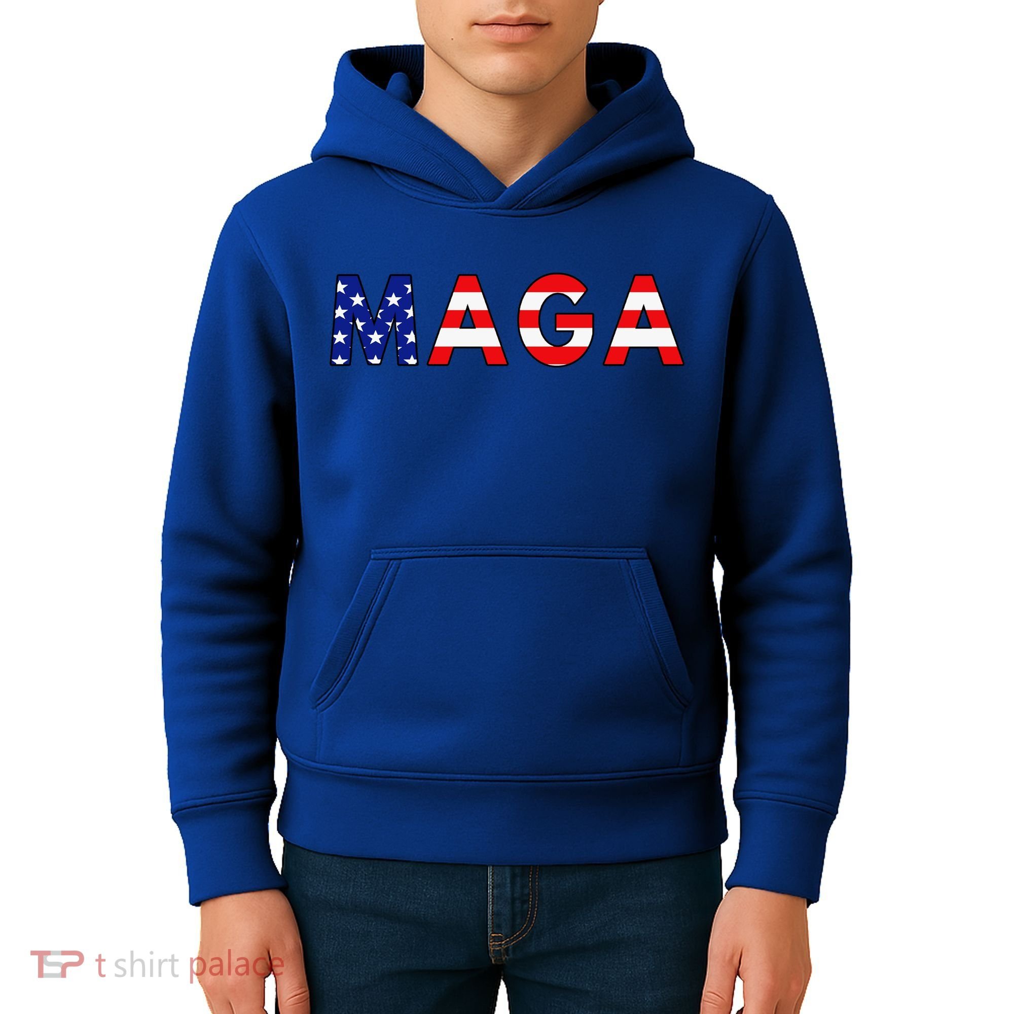 Maga American Flag Kids Hoodie