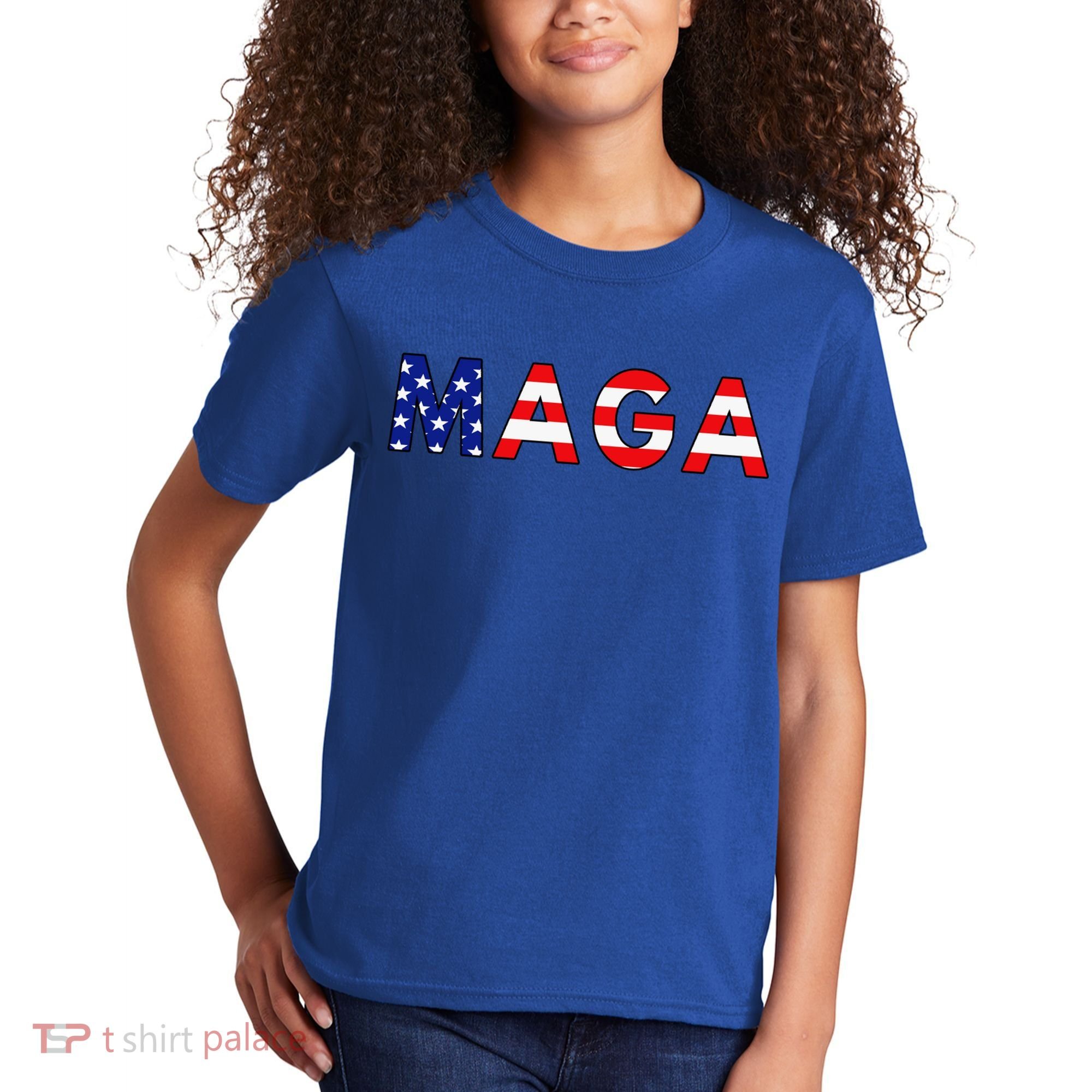 Maga American Flag Kids T-Shirt
